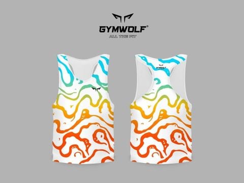  Áo Chạy Bộ Singlet Unisex Gymwolf Mạch Ngầm - Màu Trắng 