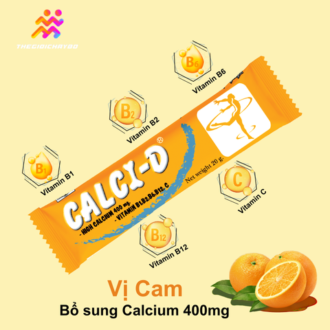  Bột Pha Nước Giải Khát Calci-D Bổ Sung Calium 400mg Và Vitamin (Dạng Gói 20g) 