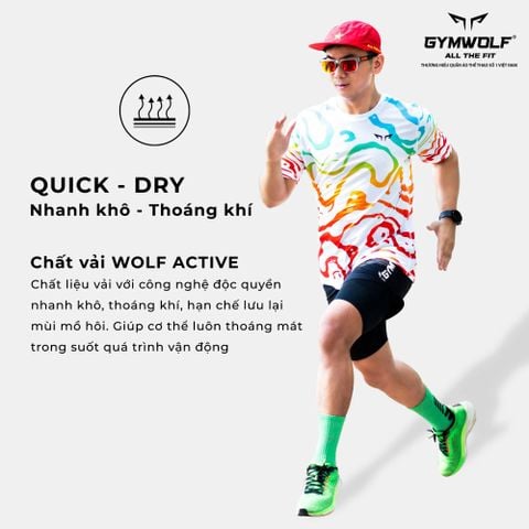  Áo Chạy Bộ Nam Gymwolf Mạch Ngầm - Màu Trắng 