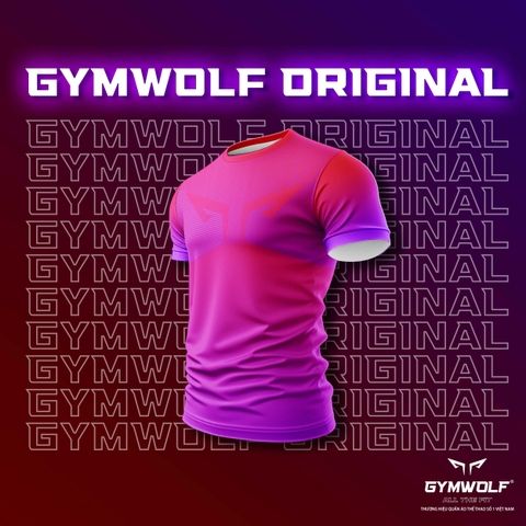  Áo Thun Gymwolf Run Original - Đỏ Tím 
