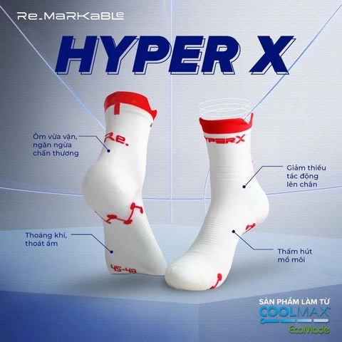  Tất Chạy Bộ Re.Socks Hyper X - Màu Xanh Neon 