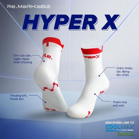  Tất Chạy Bộ Re.Socks Hyper X - Màu Xanh Dương 