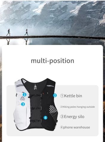  Vest Nước Chạy Bộ Aonijie C9116 Dung Tích 10L - Đen Trắng 