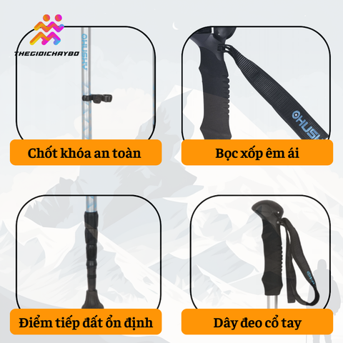  Gậy Leo Núi Trekking Husky Scarf 