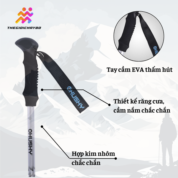  Gậy Leo Núi Trekking Husky Scope 