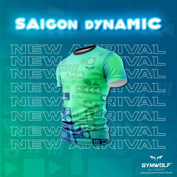  Áo Chạy Bộ Gymwolf Saigon Dynamic - Màu Xanh 