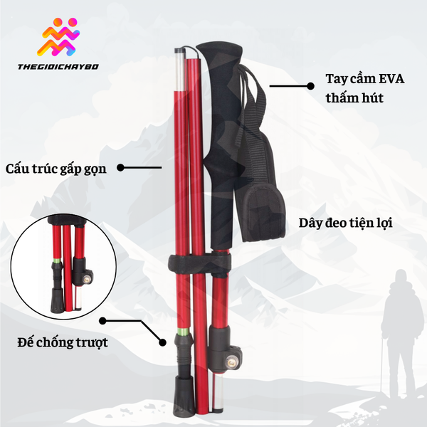  Gậy Leo Núi Trekking Husky Slade 