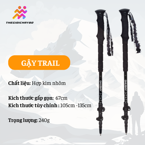  Gậy Leo Núi Trekking Husky Slimi 