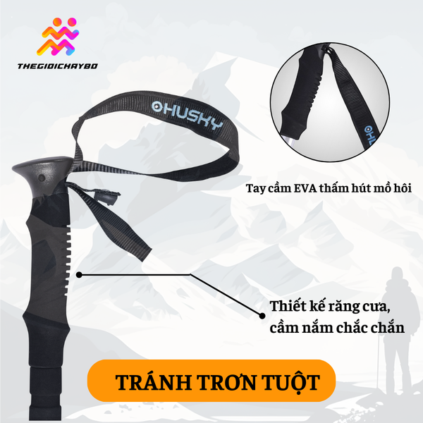  Gậy Leo Núi Trekking Husky Slimi 