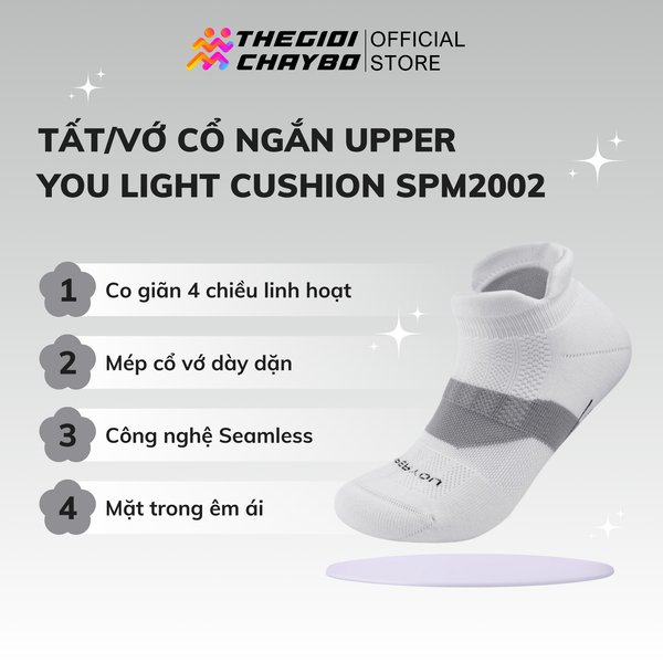  Tất/Vớ Cổ Ngắn Upper You Light Cushion SPM2002 - Trắng 
