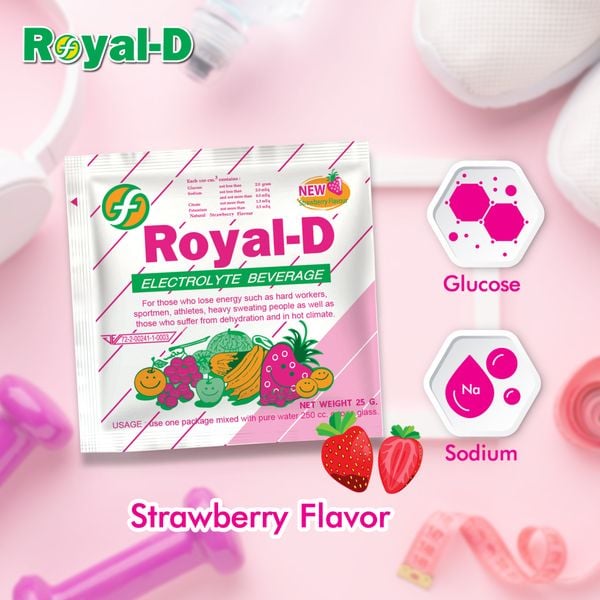  Bột Điện Giải Hòa Tan Royal-D Electrolyte Beverage - Vị Dâu 