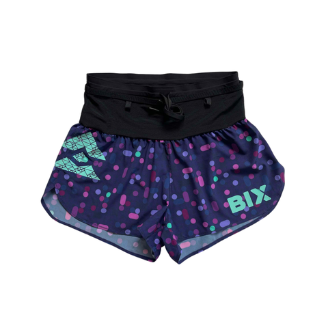  Quần Short Chạy Bộ Nữ T8 Bix Sherpa - Navy Họa Tiết 