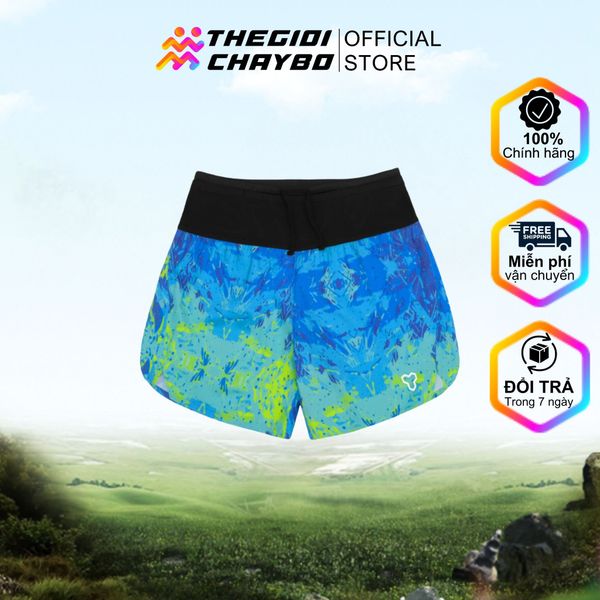  Quần Chạy Bộ Nữ Motive SM201 Có Đai Belt - Màu Xanh Vàng 