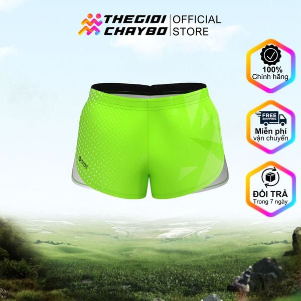 Quần Shorts Chạy Bộ Nam MUDE Sharp Green Neon 