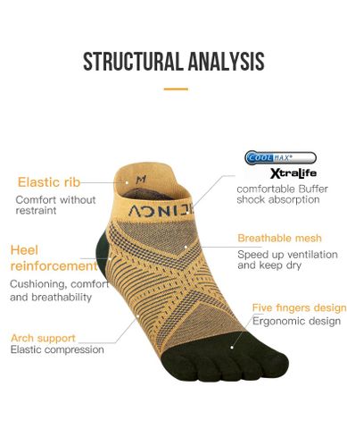  Tất Chạy Bộ AONIJIE Xỏ Ngón Cổ Thuyền E4824 