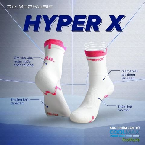  Tất Chạy Bộ Re.Socks Hyper X - Màu Hồng 