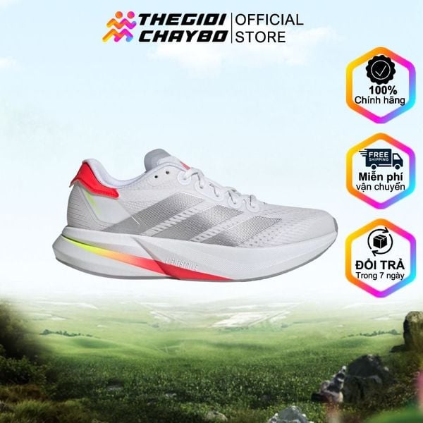  Giày Chạy Bộ Nữ Adidas Duramo Speed 2 - White / Silver Metallic / Lucid Red 