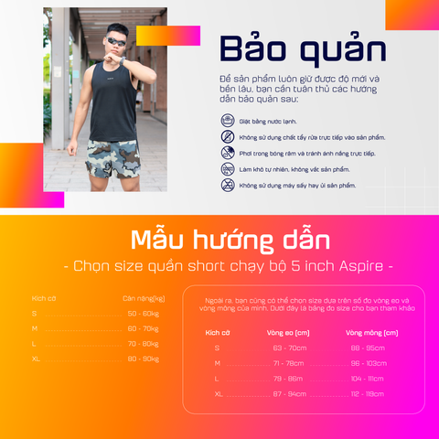  Quần Short Chạy Bộ 5 inch Aspire APQ5011 -  Rằn Ri Xanh 