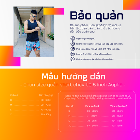  Quần Short Chạy Bộ 5 inch Aspire APQ503 - Xanh Đỏ 
