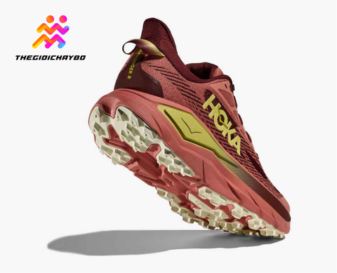  Giày Chạy Bộ Nữ Hoka Challenger 8 Wide Trail - Blush / Dark Cedar 