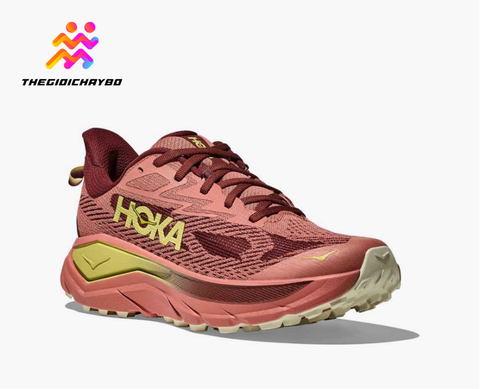  Giày Chạy Bộ Nữ Hoka Challenger 8 Wide Trail - Blush / Dark Cedar 