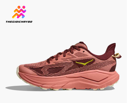  Giày Chạy Bộ Nữ Hoka Challenger 8 Wide Trail - Blush / Dark Cedar 