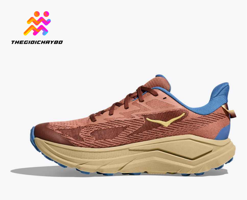  Giày Chạy Bộ Nam Hoka Challenger 8 Wide Trail - Maple / Cardamom 