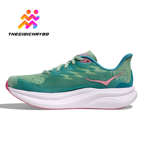 Giày Chạy Bộ Nữ Hoka Mach 6 Wide Road - Jadeite / Alpine Blue 