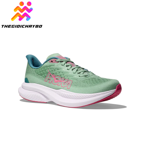  Giày Chạy Bộ Nữ Hoka Mach 6 Wide Road - Jadeite / Alpine Blue 