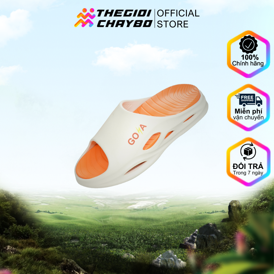  Dép Thể Thao Goya Relax Stride - Màu Trắng Cam 