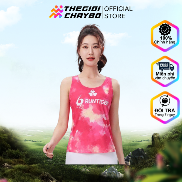  Áo Chạy Bộ Singlet Nữ Runtiger WM-7122 Full Printing - Hot Pink 