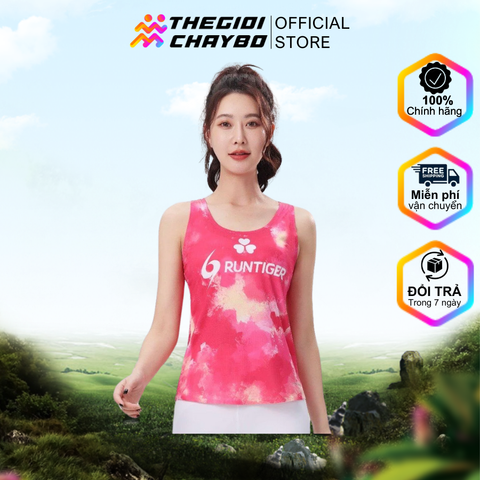  Áo Chạy Bộ Singlet Nữ Runtiger WM-7122 Full Printing - Hot Pink 