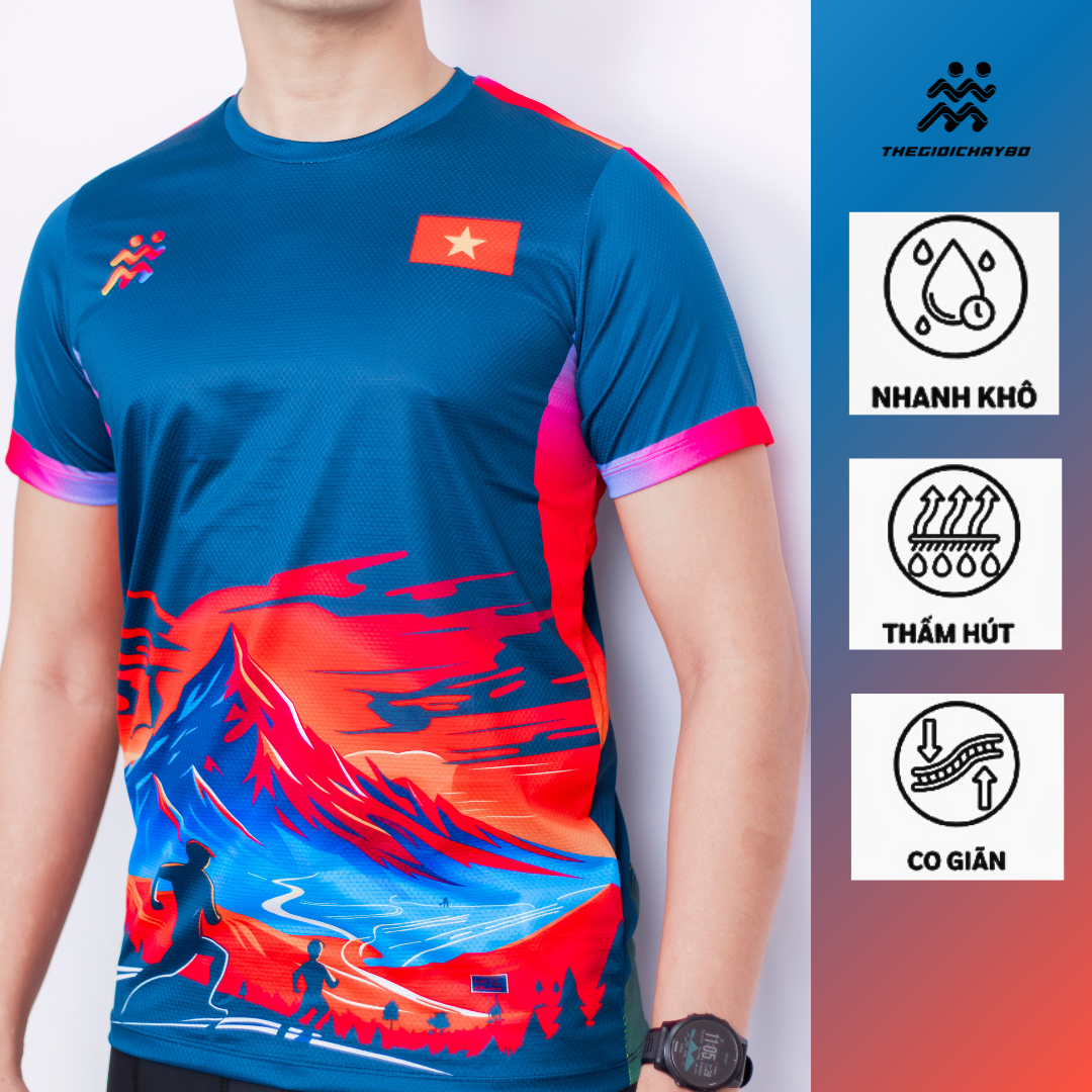  Áo Thun T-shirt Chạy Bộ Nam, Siêu Nhẹ, Thoáng Khí, Khử Mùi Phiên Bản Trail TGCB 