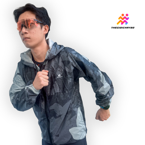  Áo Khoác Chạy Bộ Athlet Đi Mưa Chống Thấm  - Màu Xám 