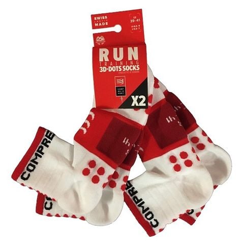  Tất Chạy Bộ Compressport Training Socks-2 Pack - White 