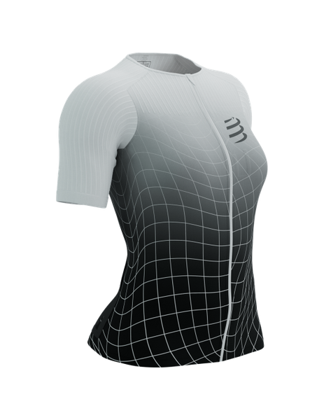  Áo Bó Tay Ngắn Compressport Tri Postural Aero - Black/White 