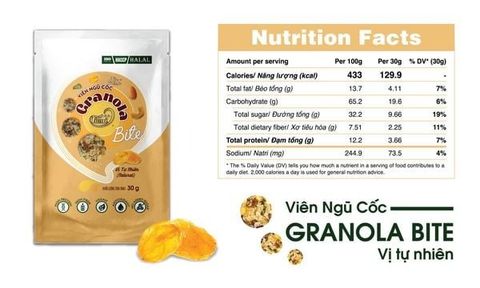  Viên Ngũ Cốc Faminuts Granola Bite - Vị Tự Nhiên (Túi 30g) 