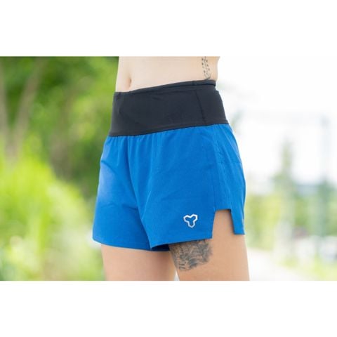  Quần Đùi Chạy Bộ Nữ MOTIVE Plus Belt SM30422 - Đen/Cam/Xanh Dương 