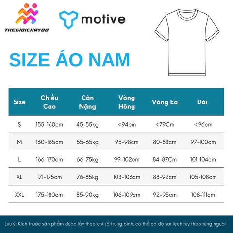  Áo T-shirt Chạy Bộ Nam Motive TM-105 - Red 