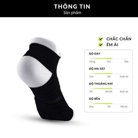  Tất/Vớ Cổ Ngắn Upper You SPM2003 Max Cushion - Đen Trắng 