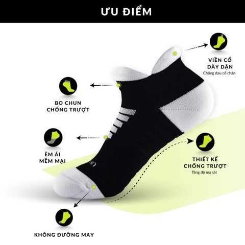  Tất/Vớ Cổ Ngắn Upper You SPM2003 Max Cushion - Trắng Xám 