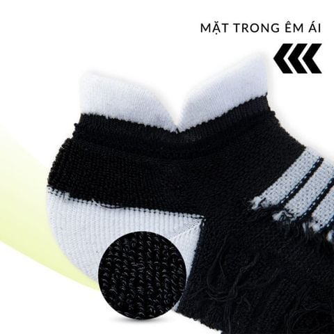  Tất/Vớ Cổ Ngắn Upper You SPM2003 Max Cushion - Đen Trắng 