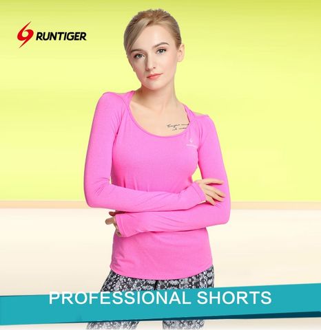  Áo Dài Tay Nữ RunTiger 3999 Hở Lưng - Màu Hồng 