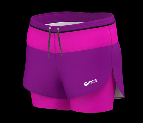  Quần Shorts Chạy Bộ Nữ MUDE 360 Purple 