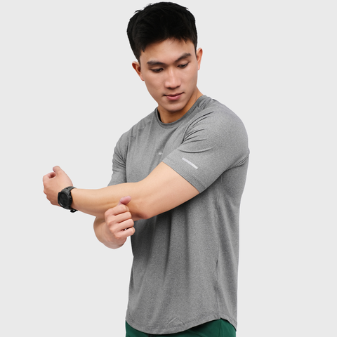  Áo Training T-Shirt Chạy Bộ Nam Motive TM104 - Màu Xám 