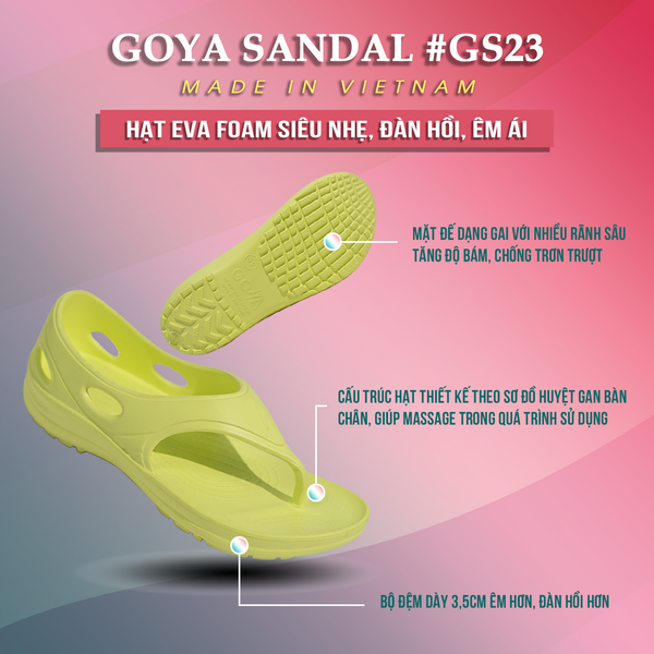  Dép Chạy Bộ Có Quai GOYA GS23 - Màu Neon 