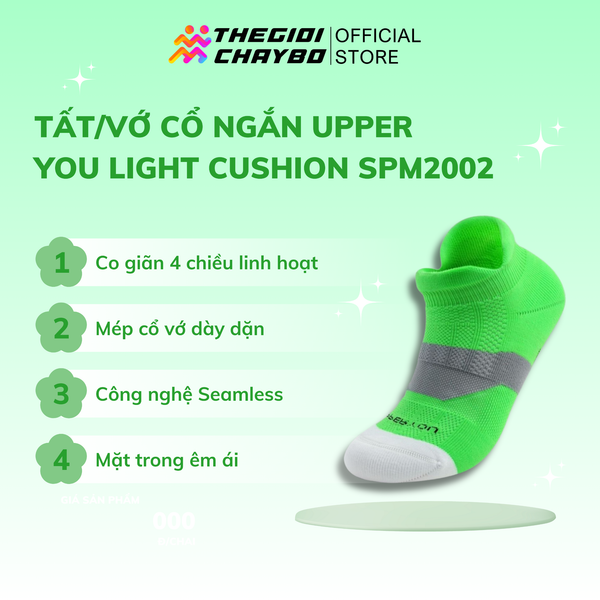  Tất/Vớ Cổ Ngắn Upper You Light Cushion SPM2002 - Xanh Lá 