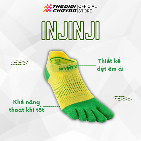  Vớ Xỏ Ngón Chạy Bộ Nữ Injinji Run Lightweight No Show - Citrus 