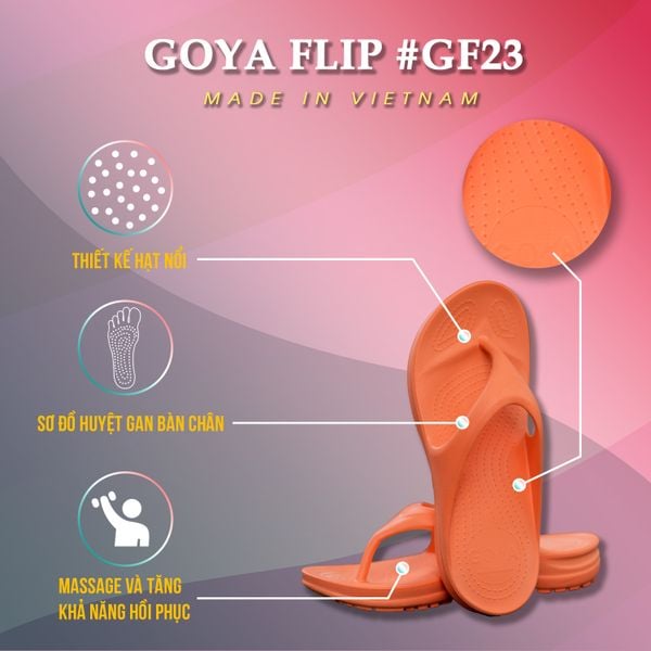  Dép Chạy Bộ GOYA Flip GF23 - Màu Cam 