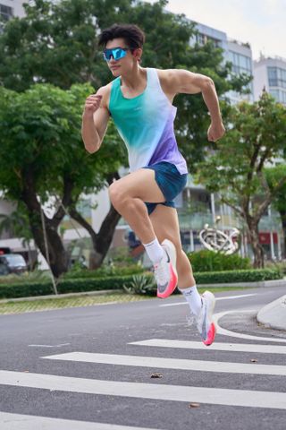  Áo Singlet Chạy Bộ Nam Motive Airwear - Xanh tím 
